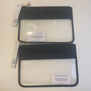 Set of Two Stoney Clover Lane Clear Flat Pouches Black (Set of 2) - NWT